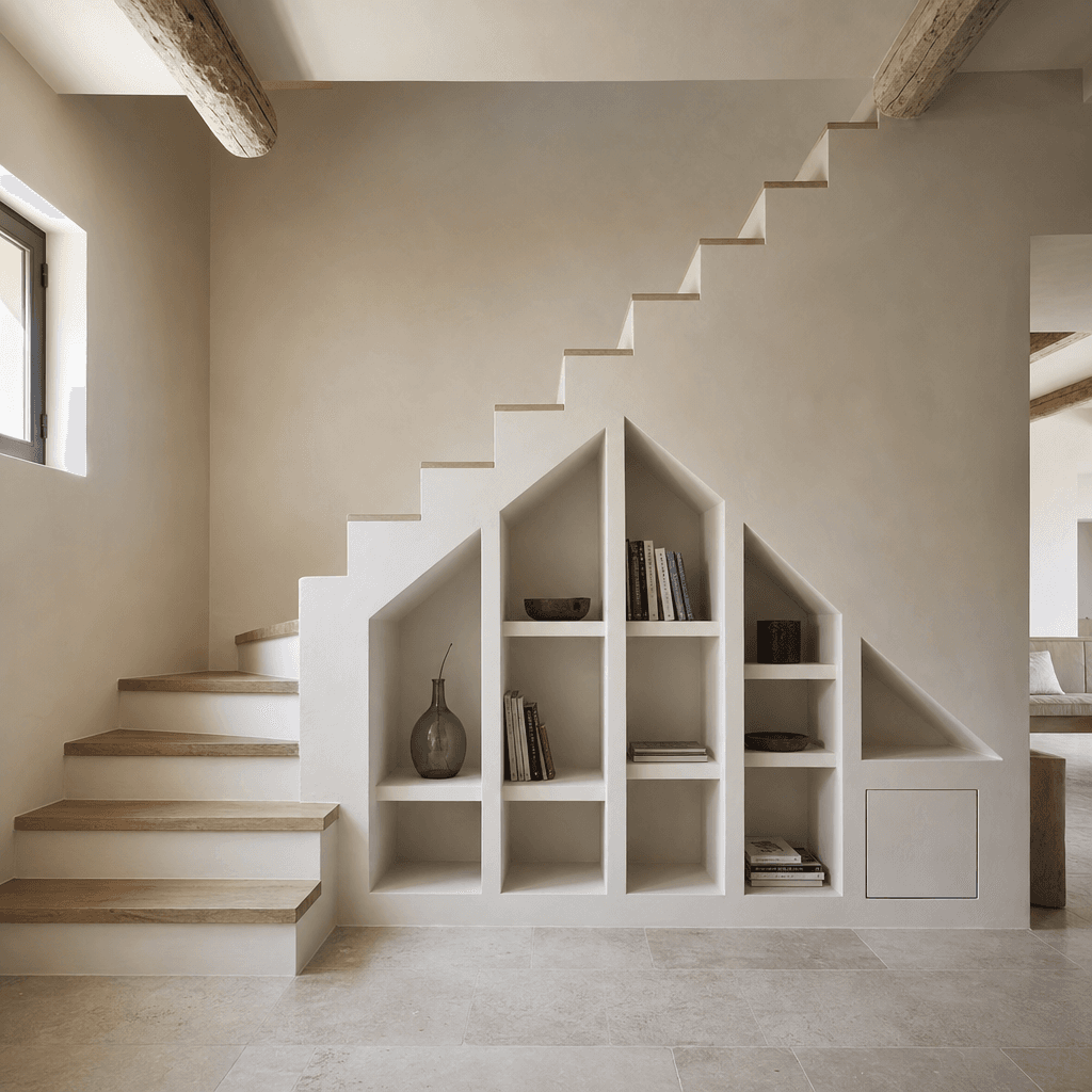 Placards sur mesure aménagés sous un escalier